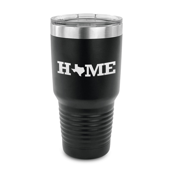 Custom Home State 30 oz Stainless Steel Tumbler - Black - Single Sided (Personalized)