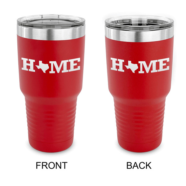 Custom Home State 30 oz Stainless Steel Tumbler - Red - Double Sided (Personalized)