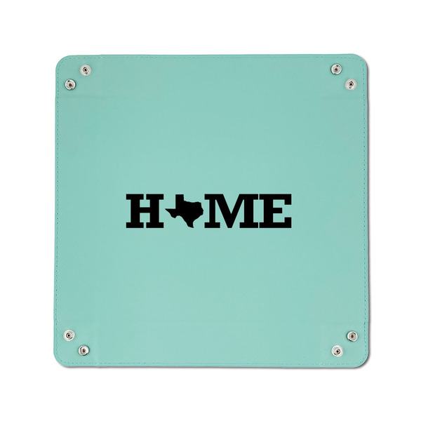 Home State 6" x 6" Teal Leatherette Snap Up Tray - APPROVAL