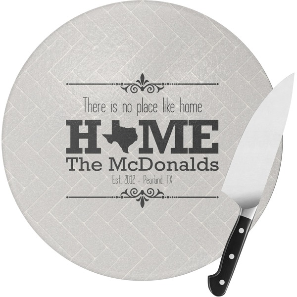 Custom Home State Round Glass Cutting Board - Small (Personalized)