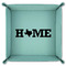 Home State 9" x 9" Teal Leatherette Snap Up Tray - FOLDED