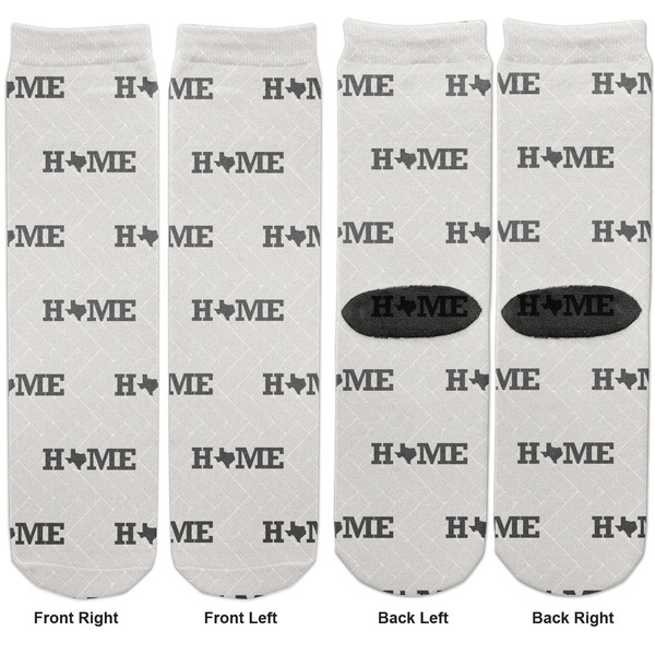 Home State Adult Crew Socks - Double Pair - Front and Back - Apvl