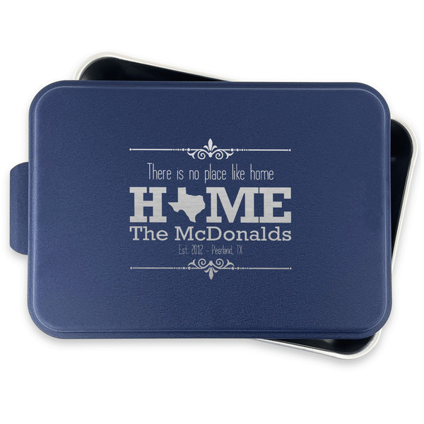 Home State Aluminum Baking Pan - Navy Lid - FRONT w/lid off