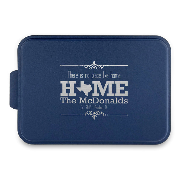 Custom Home State Aluminum Baking Pan with Navy Lid (Personalized)