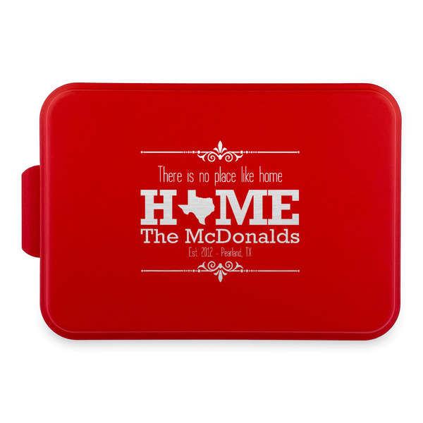 Custom Home State Aluminum Baking Pan with Red Lid (Personalized)