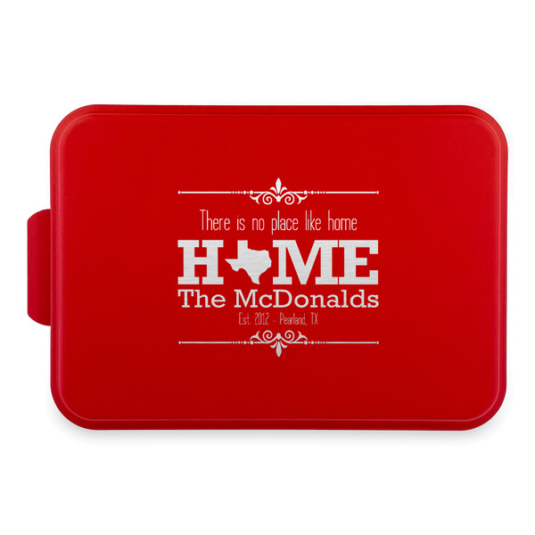 Custom Home State Aluminum Baking Pan with Red Lid (Personalized)