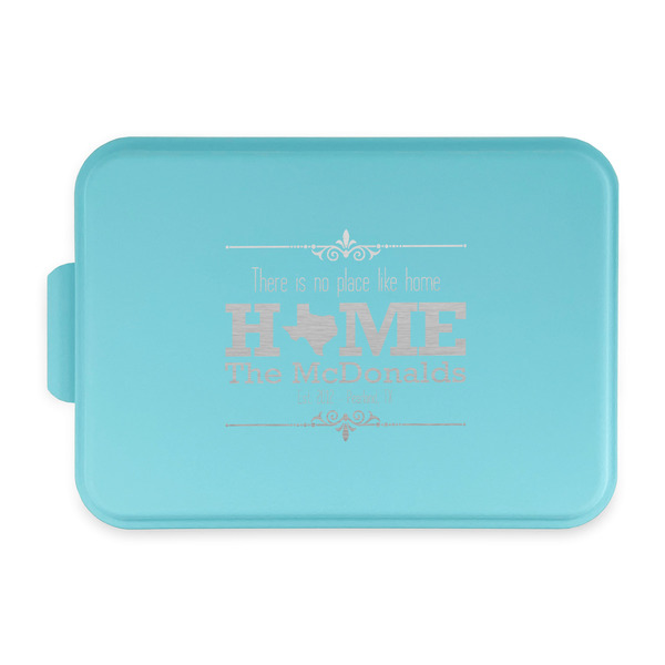 Custom Home State Aluminum Baking Pan with Teal Lid (Personalized)