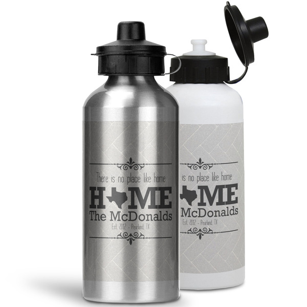 Home State Aluminum Water Bottles - MAIN (white &silver)
