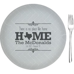 Home State 8" Glass Appetizer / Dessert Plates - Single or Set (Personalized)