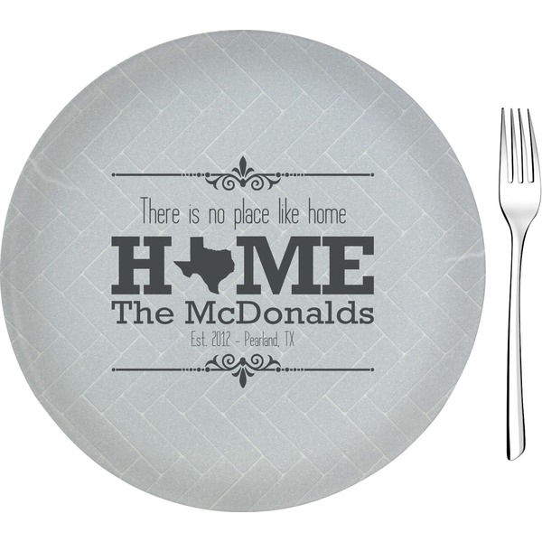 Custom Home State 8" Glass Appetizer / Dessert Plates - Single or Set (Personalized)
