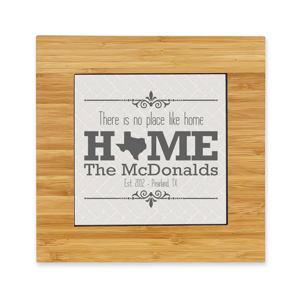Custom Home State Bamboo Trivet with Ceramic Tile Insert (Personalized)