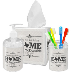 Home State Acrylic Bathroom Accessories Set w/ Name or Text