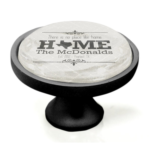 Home State Black Custom Cabinet Knob (Side)