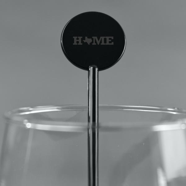 Home State Black Plastic 5.5" Stir Stick - Round - Main