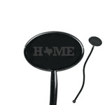 Home State 7" Oval Plastic Stir Sticks - Black - Single Sided