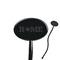 Home State Black Plastic 7" Stir Stick - Oval - Closeup