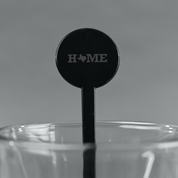 Home State Black Plastic 7" Stir Stick - Round - Main