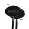 Home State Black Plastic 7" Stir Stick - Single Sided - Oval - Front & Back