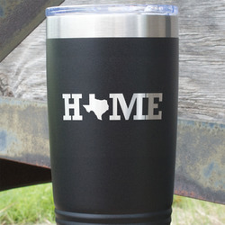 Home State 20 oz Stainless Steel Tumbler - Black - Single Sided (Personalized)