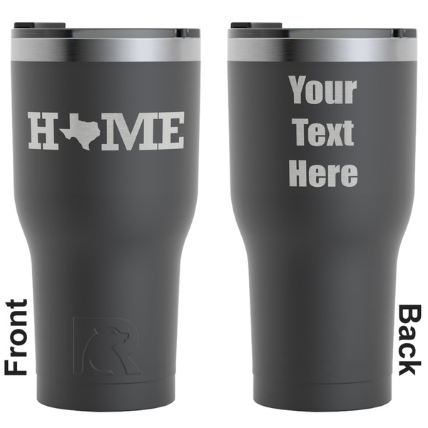 Custom Home State RTIC Tumbler - Black - Engraved Front & Back (Personalized)