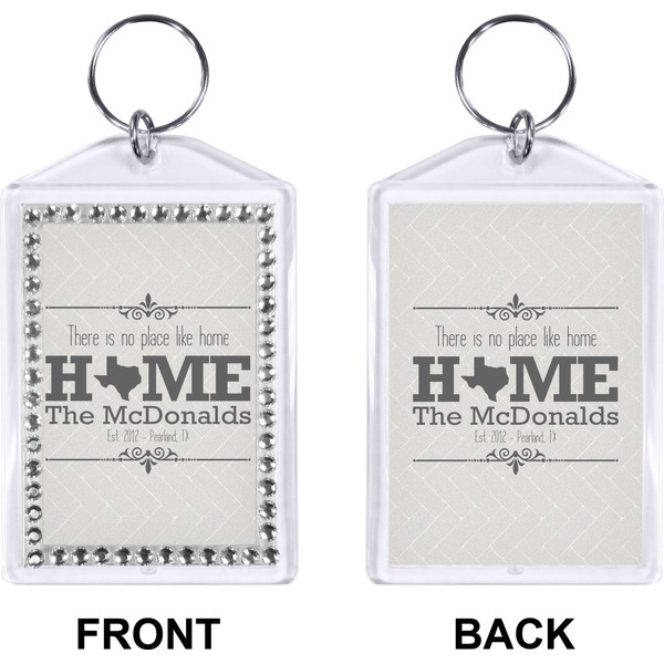 Home State Bling Keychain (Front + Back)