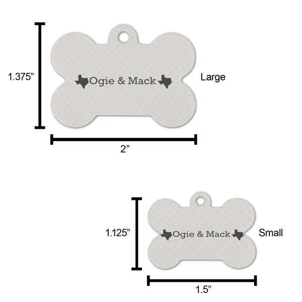 Home State Bone Shaped Dog ID Tag - Large - Scale