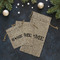Home State Burlap Gift Bags - LIFESTYLE (Flat lay)