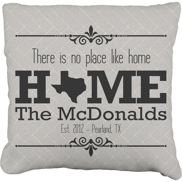Custom Home State Faux-Linen Throw Pillow 18" (Personalized)