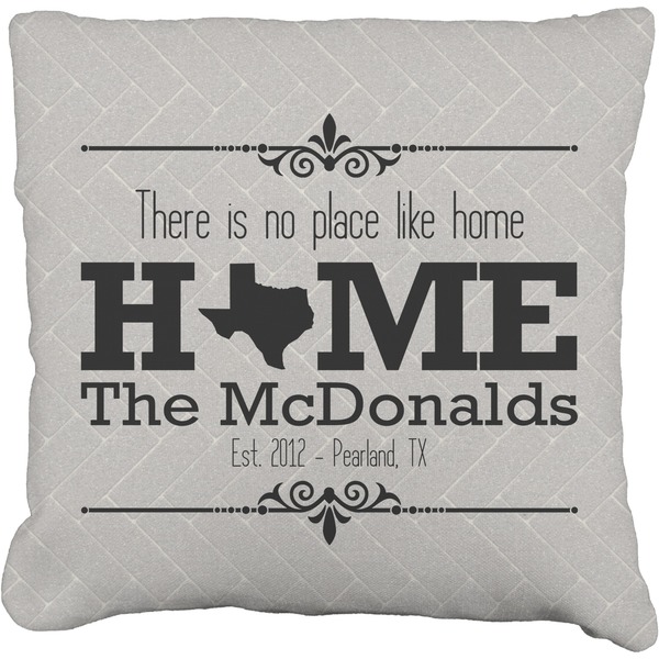 Custom Home State Faux-Linen Throw Pillow 20" (Personalized)