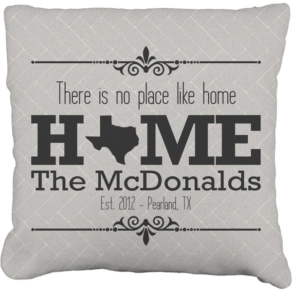 Custom Home State Faux-Linen Throw Pillow 26" (Personalized)