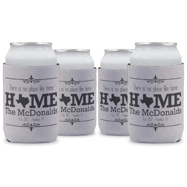 Custom Home State Can Cooler (12 oz) - Set of 4 w/ Name or Text