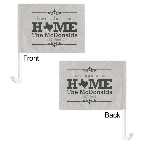 Home State Car Flag - 11" x 8" - Front & Back View