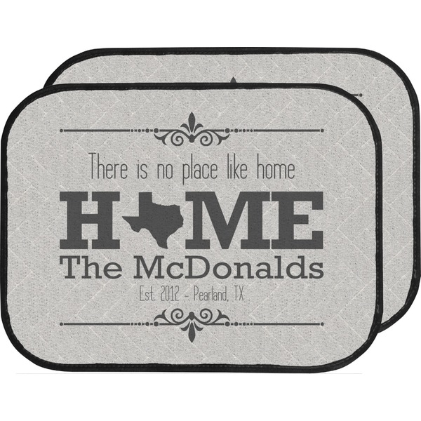 Custom Home State Car Floor Mats (Back Seat) (Personalized)