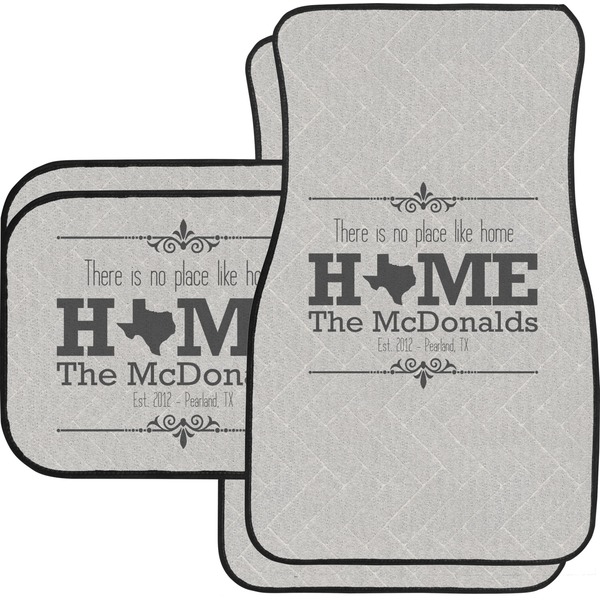 Custom Home State Car Floor Mats Set - 2 Front & 2 Back (Personalized)