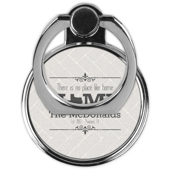 Home State Cell Phone Ring Stand & Holder - Front (Collapsed)