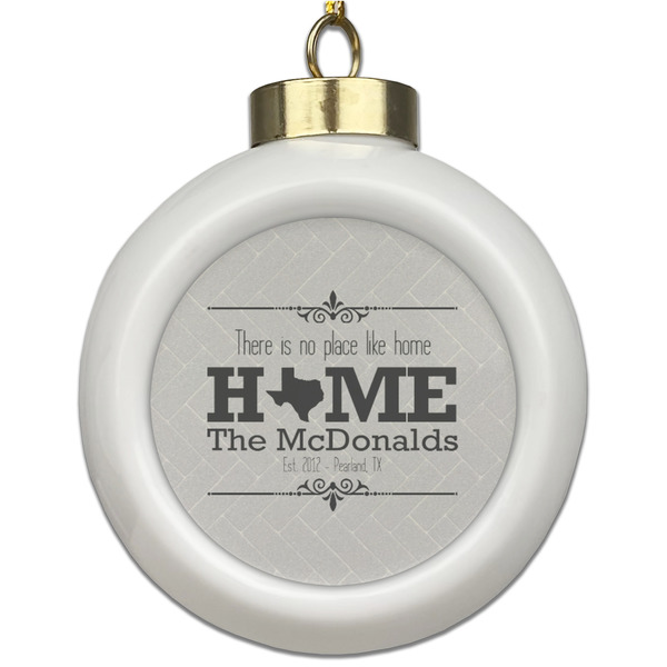 Custom Home State Ceramic Ball Ornament (Personalized)