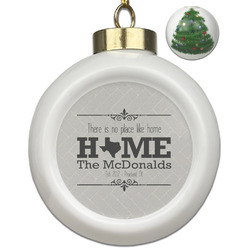 Home State Ceramic Ball Ornament - Christmas Tree (Personalized)