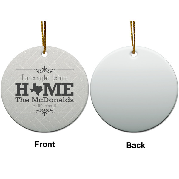 Home State Ceramic Flat Ornament - Circle Front & Back (APPROVAL)