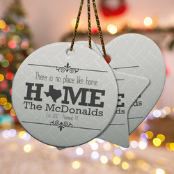 Home State Ceramic Ornament w/ Name or Text
