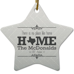 Home State Star Ceramic Ornament w/ Name or Text