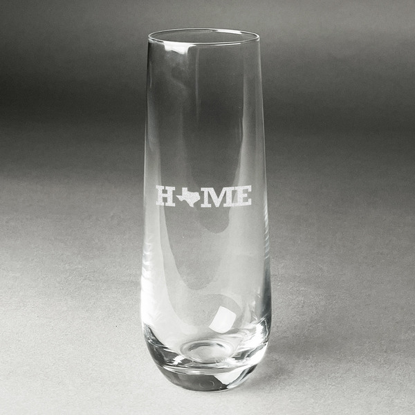 Custom Home State Champagne Flute - Stemless Engraved (Personalized)