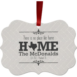 Home State Metal Frame Ornament - Double Sided w/ Name or Text