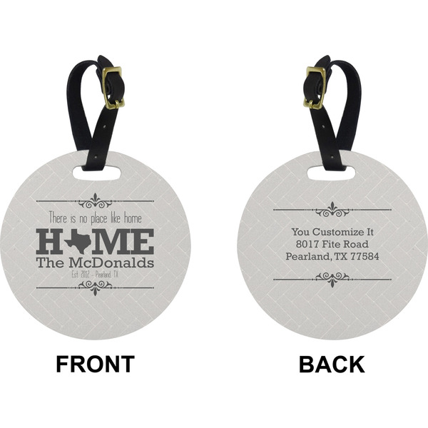 Home State Circle Luggage Tag (Front + Back)