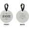 Home State Circle Luggage Tag (Front + Back)