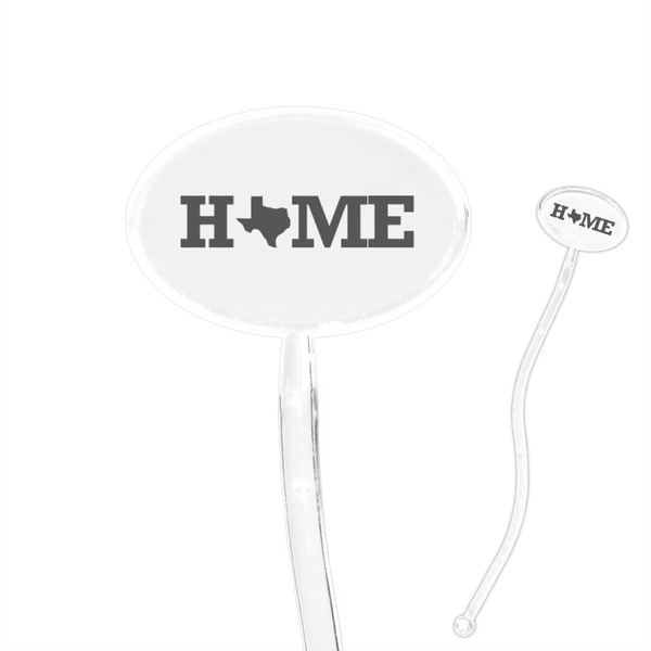 Custom Home State 7" Oval Plastic Stir Sticks - Clear