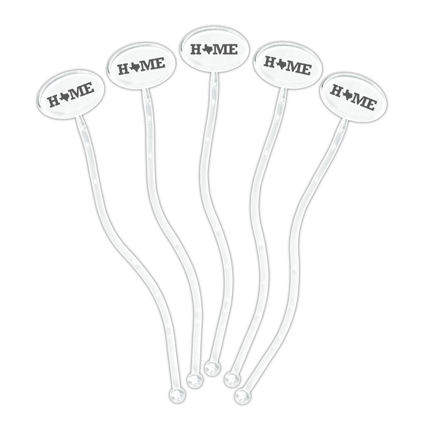 Home State Clear Plastic 7" Stir Stick - Oval - Fan