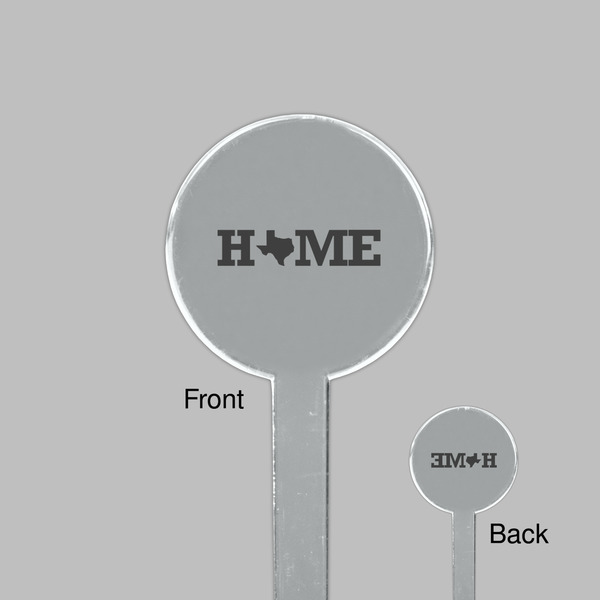 Home State Clear Plastic 7" Stir Stick - Round - Front & Back