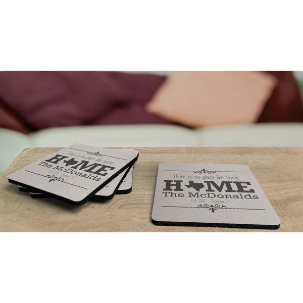Home State Coaster Rubber Back - On Coffee Table