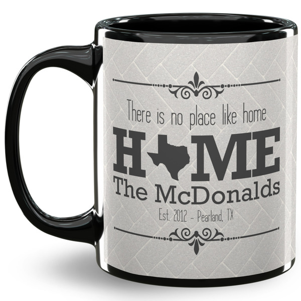 Custom Home State 11 Oz Coffee Mug - Black (Personalized)