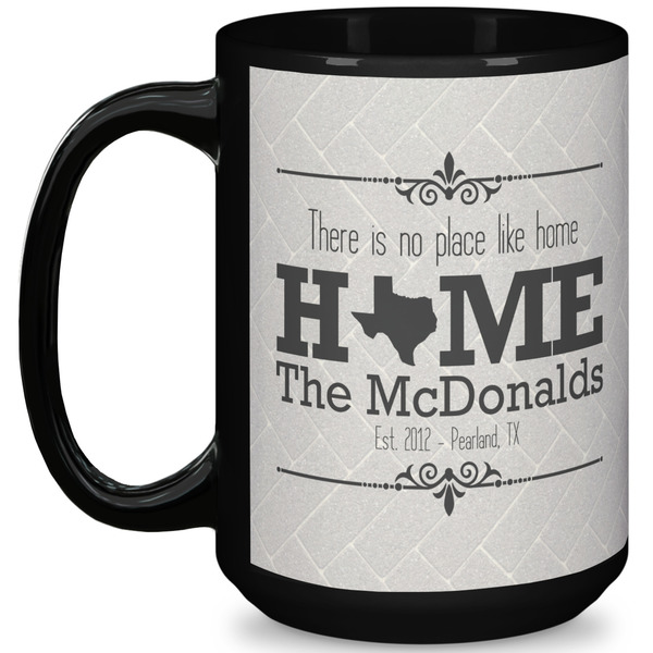 Custom Home State 15 Oz Coffee Mug - Black (Personalized)